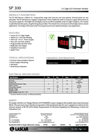 Thumbnail of document Data Sheet - SP 300 Voltmeter